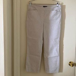 Hilary Radley Spandex Stretch Cropped Stripe Pants Large